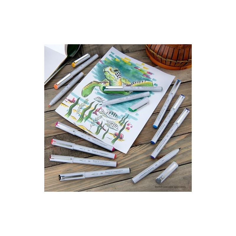 Royal & Langnickel - 12pc Graphic Microbrush Artist Markers