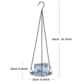 TEATALK Hanging Planters for Indoor Plants: 6.3 Inch Hanging Planter with Chain, Hanging Baskets for Plants Outdoor, Ceramic Hanging Pots (Cup Shape)
