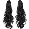 24" Deep Curly Claw Jaw Ponytail Extension Long Wavy Synthetic