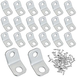 ITROLLE 20PCS 135 Degree Corner Brackets Zinc Electro-Plate Finish Iron Sheet Corner Joint Shelf Brackets Furniture Hardware with Screws Corner Braces