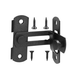 Hitefu 90 Degree Flip Barn Door Lock, Stainless Steel Angle Door Latch Buckle for Doors and Windows, Portable Hook Gate Latch for Garden, Barn, Outdoor, Garage, Bathroom, Black