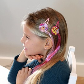 Sunny Day Girls Faux Hair Extension Clip and Style with Snap Barrettes Gift Set