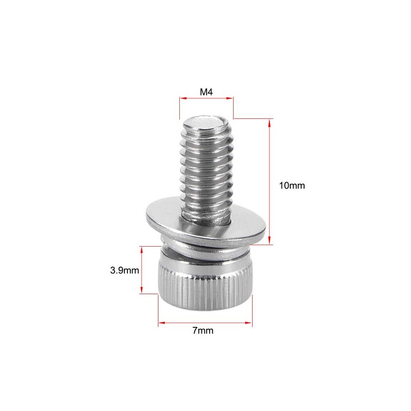 sourcing map M4 x 10mm Stainless Steel Hex Socket Head
