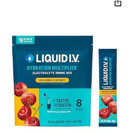 Liquid I.V.® Hydration Multiplier - Golden Cherry | Electrolyte Powder Drink Mix | 1 Pack (16 Servings)