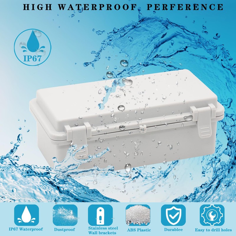 YETLEBOX Waterproof Electrical Box Dustproof Junction Box Weatherproof IP67 ABS
