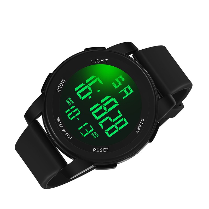 Digital Sports Watch Glass Waterproof Luminous Backlight Digital Watch with