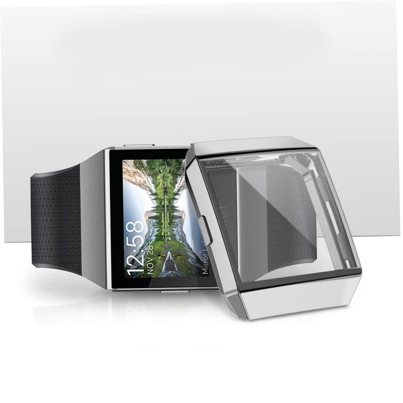 WOONEKY Watch Silver Case TPU Frame Protector Protective Cover Fingerprint