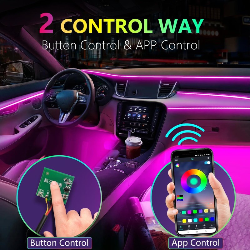 Defvnsy LED Interior Lighting Car, 17 in 1 RGB Acrylic