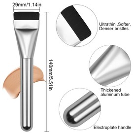 Pack of 4 Foundation Brushes, Foundation Brush Flat, Ultra Thin Foundation Brush, Powder Brush for Liquid, Concealer Brush, Makeup Brush for Creamy, Powdery or Liquid Foundation