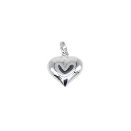 Kualitas Genuine 925 Sterling Silver Puffed Heart Pendant.