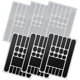 6 Stück Fahrrad Rahmenschutzfolie, Lackschutzfolie Fahrrad, Schutzfolie Fahrradrahmen, Wasserdicht, Carbon-Optik, Transparent und Schwarz