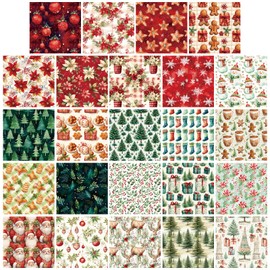 48 Sheets Christmas Pattern Paper 24 Designs Xmas Themed Card Stock Pad 6”X 6”Festival Decorative Craft Paper Scrapbook Specialty Paper Scrapbooking Supplies DIY Card Making Scrapbook