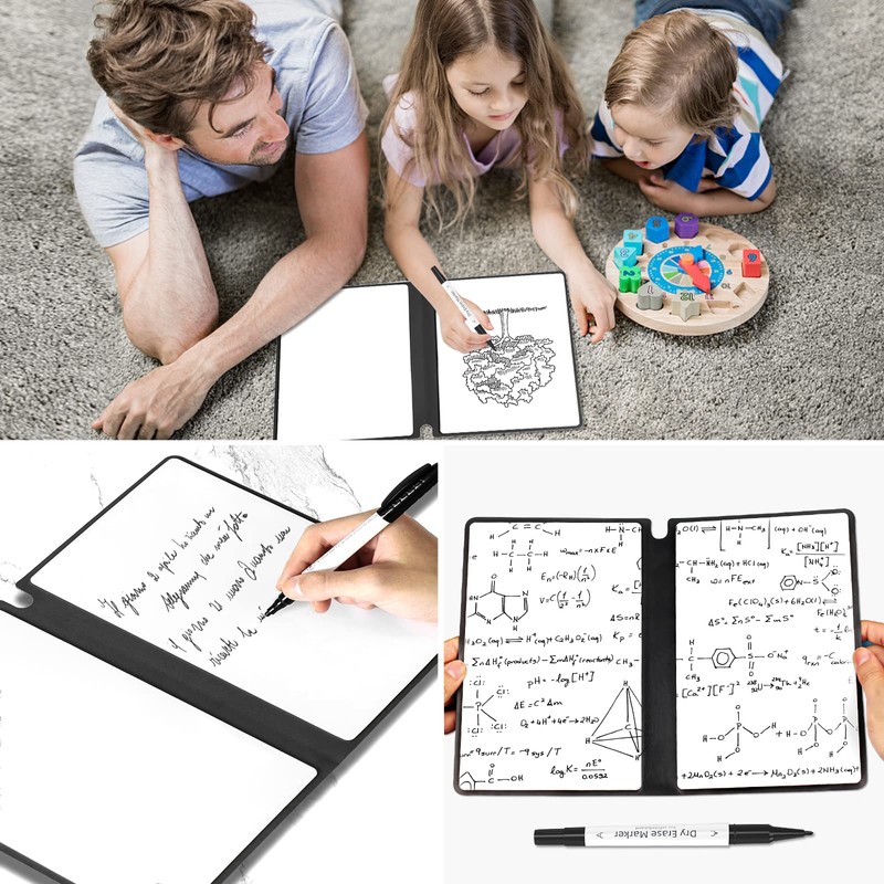 Marte Vanci Whiteboard Notebook Reusable Dry Erase Whiteboard with Pen