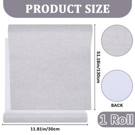 CRASPIRE 51 x 11.8 Linen Book Cloth Light Grey for Book Binding A4-A8 Fabric Surface Paper Backed Bookcover Album Scrapbooking Archival DIY Covering Protector Bookcloth Bookbinding Supplies