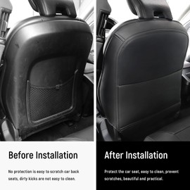 ZZEQYG Upgrade Seat Back Protector for Volvo XC90 XC60 S90 S60 V90 V60 Accessories Leather Material Car Kick Mats Organizer Pocket Waterproof Scratch Protection Set of 2 (Black)