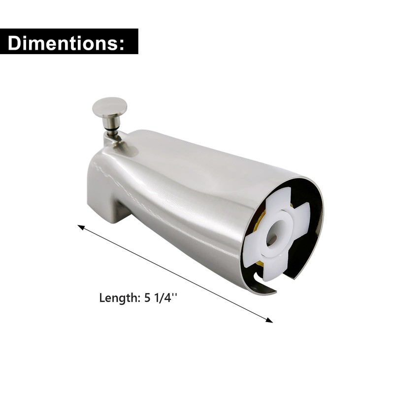 Slip Fit Tub Spout with Pull-Up Diverter for 1/2 inch