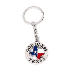 Lamatar1 Texas Souvenir Keychain Metalic (God Bless Texas Keychain)