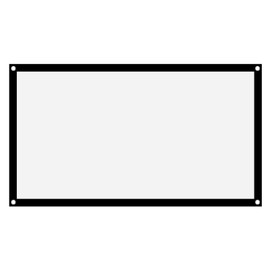 Projection Screen Kit, 16:9 Thicken Portable Non Crease Soft White Polyester Projector Curtain Projection Screen for Home Theater Conference Outdoor Camping Movie, White and