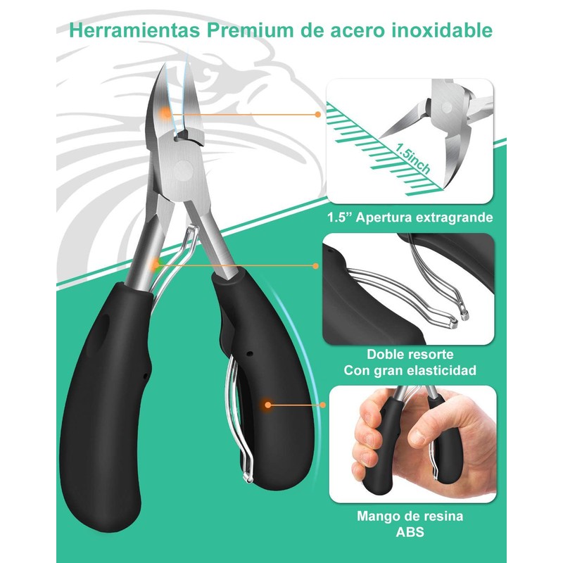 Triko Kit de Pedicura Profesional de 7 Herramientas, Cortauñas de