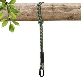 Yyiwhmy Swing Attachment Rope, 63.5 cm, Tree Swing Rope with Carabiner, Swing Hanger, Outdoor Hammock Attachment for Playground, Hanging Seat, Climbing, Yoga, 12 mm Diameter (450 kg / Green, 1 Piece)