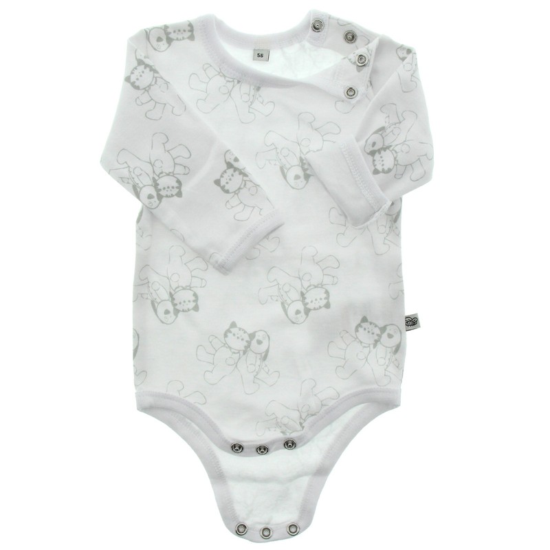 Pippi Baby Body Ls Ao-Printed (4-Pack) Blouse, Off-White, 56 cm