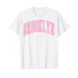 Brooklyn Vintage Preppy Varsity Pink Sports T-Shirt
