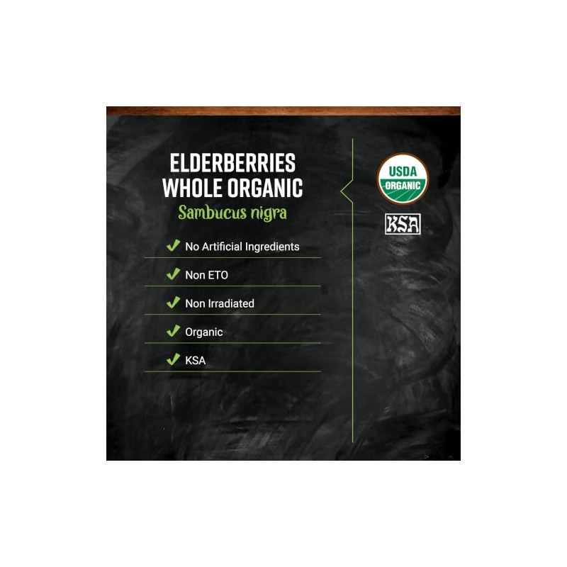 Frontier Co-op Organic Dried Elderberries, European Whole - Non-GMO Elderberry
