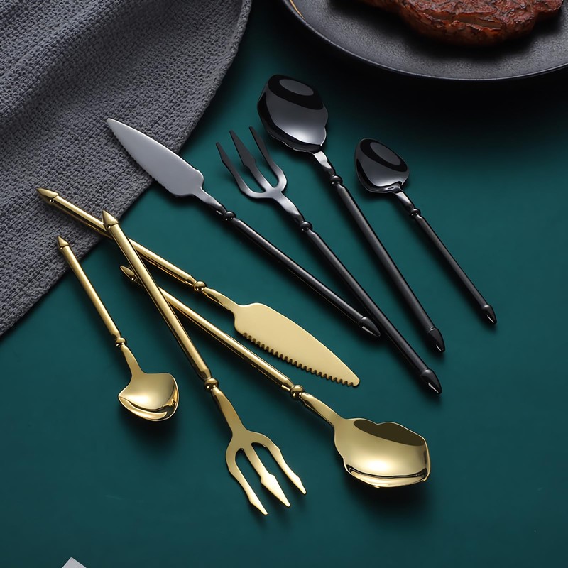 Mythical Flatware Set Poseidon's Trident Fork, Steak Knife, Dinner Spoon,