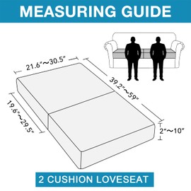 Flamingo P 2 Piece Stretch Couch Cushion Covers Stretch Individual Seat Cushion Covers Sofa Covers Sectional with Spandex Jacquard Fabric (2 Seat Cushion Cover, Dove)