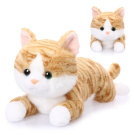 Lunmon Cat Stuffed Animal 17.72 Inch Soft Plush Kitten Toy Plush Throw Pillow Cute Stuffed Animal for Birthday Gift Party Favors(Ginger Cat Color)