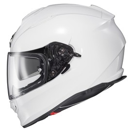 ScorpionEXO Ryzer Full Face Motorcycle Helmet with Pinlock Ready Shield with Integrated Speaker Pockets DOT ECE Approved Solid (Gloss White - Large)