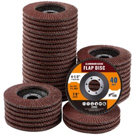 Shawya 40 Pack Aluminum Oxide Flap Discs 4 1/2 for Angle Grinder 40 Grit Flapper Wheel, 7/8” Arbor Flap Sanding Discs for Metal,Stainless Steel, T29
