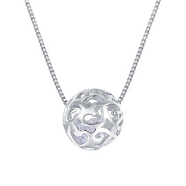Merdia 925 Sterling Silver Necklaces with Pendant Cut Beads Ball Chain Necklace for Women Charm Jewelry | Locket Necklace | Silver Necklace for Women | Sterling Silver Locket | Women's Lockets