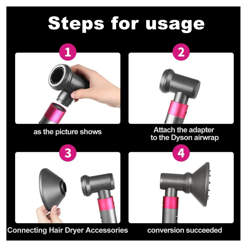 Hair Dryer Adapter Connector PA66 Converting Styling Hair Dryer Diffuser