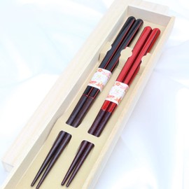 Wakasa Lacquer Dishwasher-Safe, Kurama, Couples Chopsticks, Celebration, Wedding Gift, Paulownia Box, Gift Set