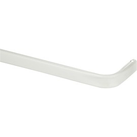 Kenney KN513 Single Curtain Rod, 84"-120", White