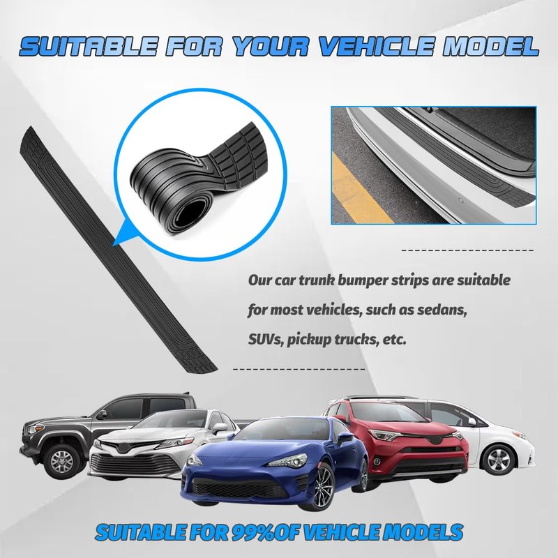NHHEO Car Rear Bumper Cover Protector, Universal Anti-Scratch Cuttable Bumper