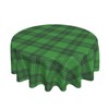 BETGINY Checkered St.Patrick's Day Tablecloth Round 60 Inch,Green Plaid Table