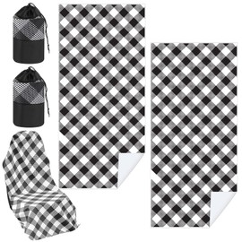 Hahafelt 2 Pack Car Seat Towel Covers with Storage Bag Seat Post Workout Sweat Washable Cover Non Slip for Car Towel for Dog Pet Workout Outdoor Sport Activities(Retro Plaid)