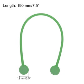 QUARKZMAN Magnetic Cable Clips, 7.5 Inches x 0.5 Inches, Green Magnetic Cable Organiser, Cable Ties, Reusable Cable Ties for Home, Kitchen, Office, Pack of 6