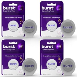Burst BURST Expanding Dental Floss (Mint Eucalyptus/160 Yards) | Stain Absorbing & Woven with Xylitol Coating to Fight Cavities | Vegan | Paraben Free