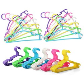 YYaaloa 30pcs Kids Clothes Hangers Baby Clothes Hangers Childrens Plastic Infant Hangers Very Durable Kids Hangers Toddler's Hangers for 1inch Closet Rod (6 colors-30pcs)
