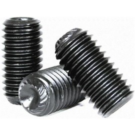 Socket Set Screw, Knurled Cup Point, 1/4-28 x 1/4", Alloy Steel, Black Oxide, Hex Socket (Quantity: 100) Fine Thread, 1/4 inch Grub/Blind/Allen/Headless Screw, Length: 1/4 inch