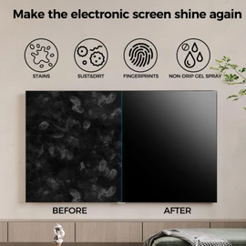 TV Screen Cleaner, Non-Drip Touchscreen Spray with Wiper for CD Disc Laptop Phone Tablet Computer Lens(200ml)