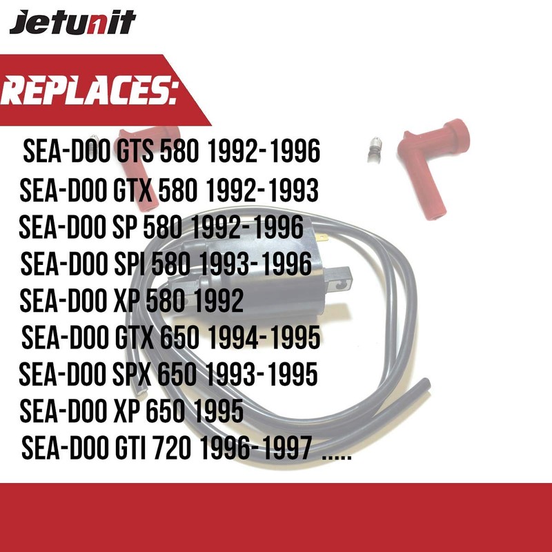 JETUNIT Ignition Coil For SeaDoo 278000586 278000202 Jet-Ski GTI GTS
