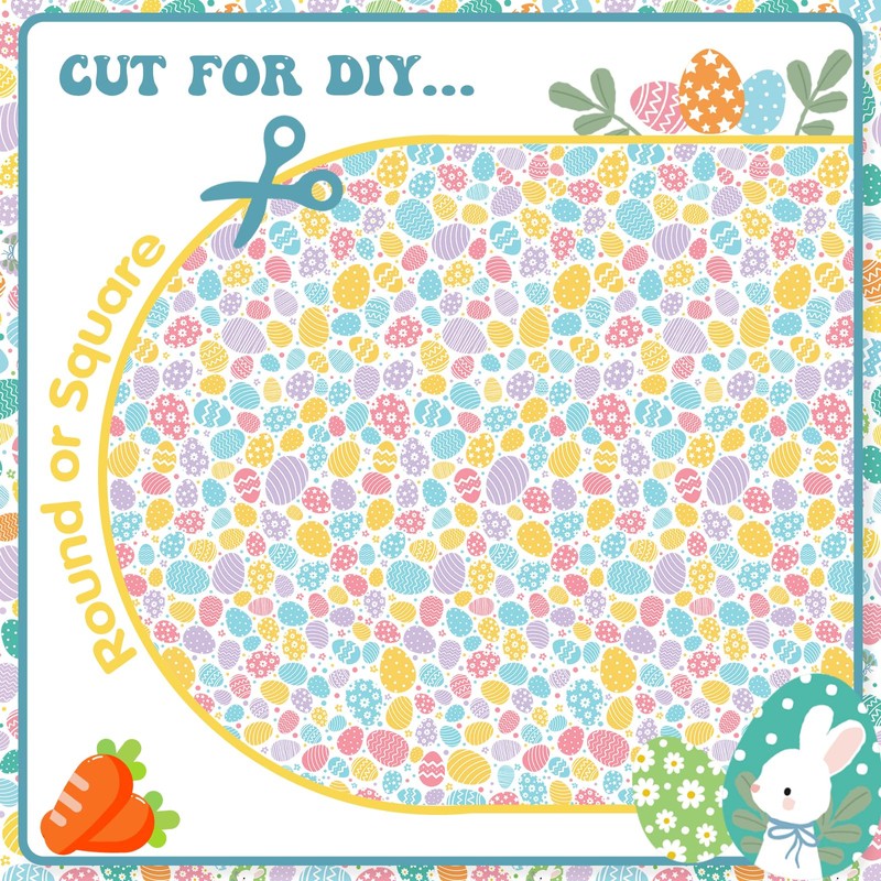 BFB Easter Egg Tablecloths Disposable 54 x 108 Inch Party