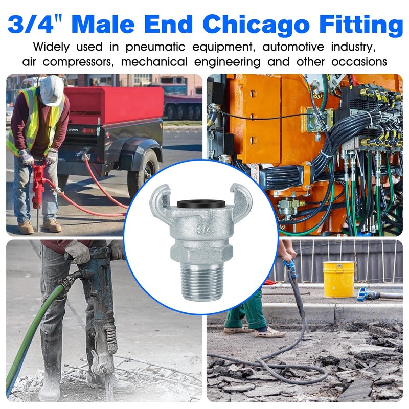 3/4 Chicago Fitting for Air Hose Fitting NPT Male End