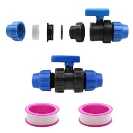 LNGJIN PP Connector, Diameter 32 Fitting, PP Fitting 32 mm, Diameter 32 Fitting Compression Fitting PVC Ball Valve, Water Pipe Direct Connection Switch, Ball Valve for Agricultural Irrigation Valve (1