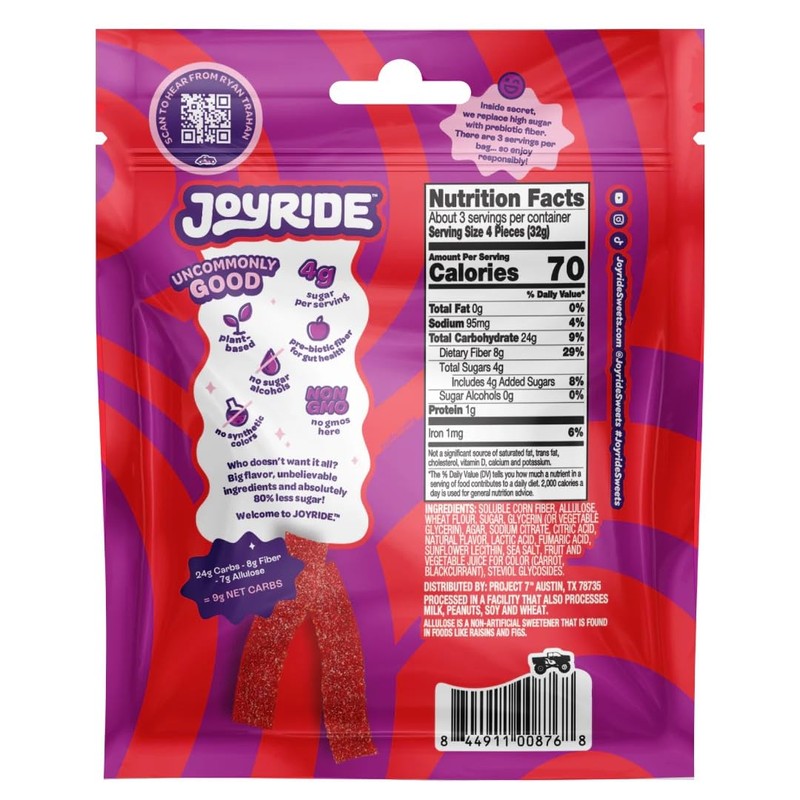 Joyride Sweets Candy Joyride Sour Candy Strips - 3.5oz-Gummy Candy,