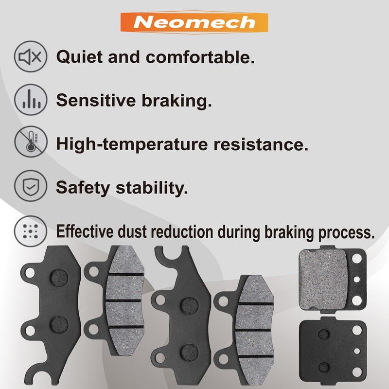 Neomech Brake Pads for Yamaha 450 YFZ450 YFZ450S/T 2004-2005, Front